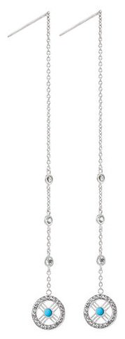Серьги-цепочки Arnow 3377-23-ShPrEWS-AR21 вес 2.8 г серебро, сапфир, эмаль купить,NaN