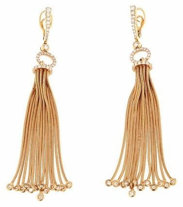 Серьги-цепочки Crivelli 372-2661 вес 35.7 г золото, бриллиант купить,NaN