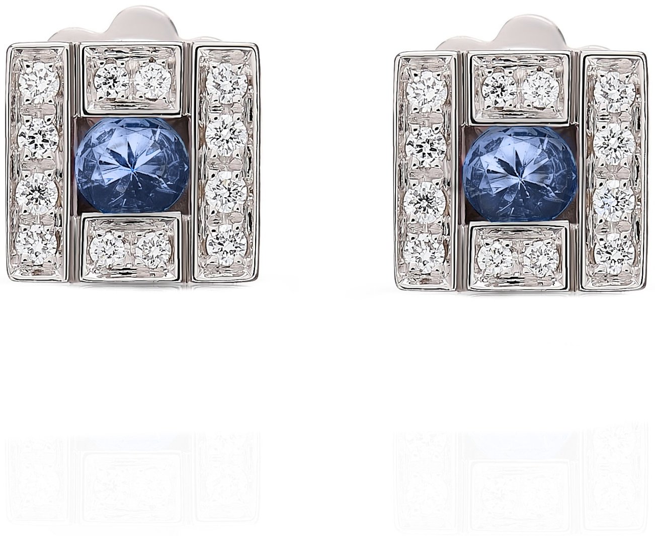 Пусеты Damiani 81089498 вес 3.75 г золото, бриллиант, сапфир купить,NaN
