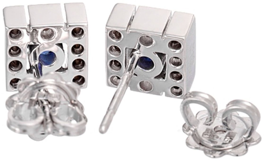Пусеты Damiani 81089498 вес 3.75 г золото, бриллиант, сапфир купить,NaN