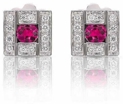 Серьги Damiani 81091034 вес 4 г золото, бриллиант, рубин купить,NaN