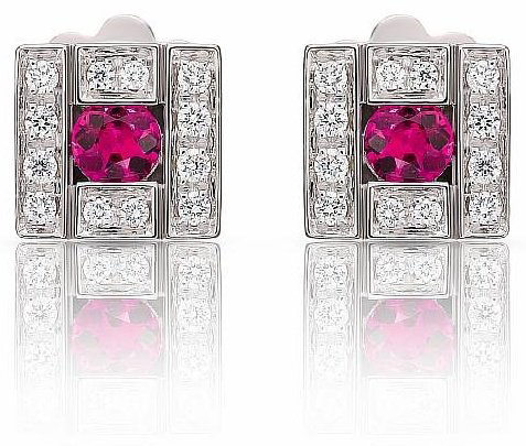 Серьги Damiani 81091034 вес 4 г золото, бриллиант, рубин купить,NaN