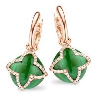 Серьги Tirisi TE7066MCP вес 3.98 г золото, бриллиант, малахит купить,NaN