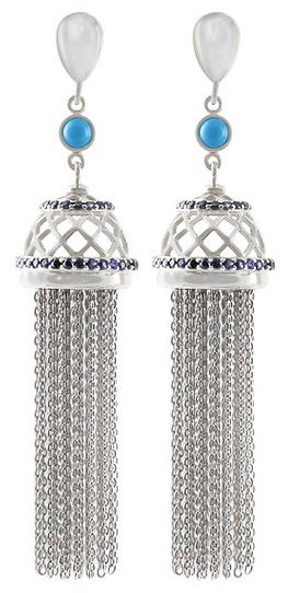 Серьги-цепочки Arnow 3377-19-YERBS-AR01 вес 20.21 г серебро, сапфир купить,NaN