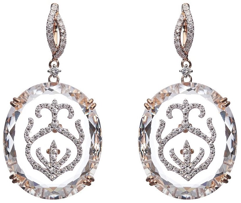 Серьги Casato ORX1233BTCROC-P вес 6.45 г золото, бриллиант, хрусталь купить,NaN