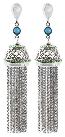 Серьги-цепочки Arnow 3377-19-YERT-AR01 вес 20.21 г серебро, цаворит купить,NaN