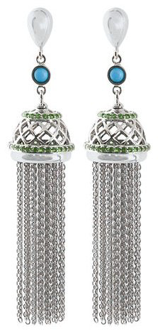 Серьги-цепочки Arnow 3377-19-YERT-AR01 вес 20.21 г серебро, цаворит купить,NaN