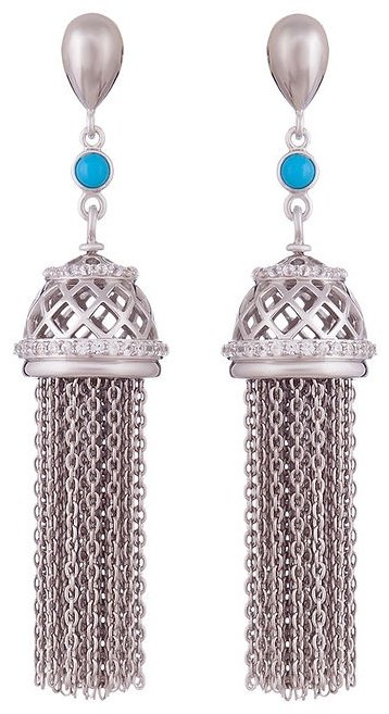 Серьги-цепочки Arnow 3377-19-YERWS-AR01 вес 20.21 г серебро, сапфир купить,NaN
