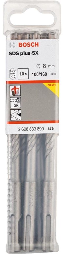 Bosch бур 2608833899 (SDS-plus, 8х100х160 мм) 10 шт
