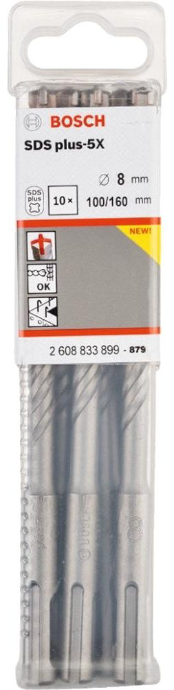 Bosch бур 2608833899 (SDS-plus, 8х100х160 мм) 10 шт