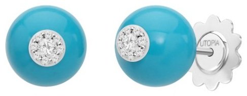 Серьги Utopia JSO1BBT-12 вес 1.64 г золото, бриллиант, бирюза купить,NaN