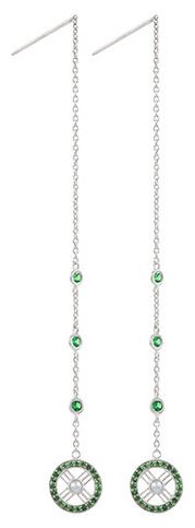 Серьги-цепочки Arnow 3377-23-ShPrET-AR21 вес 2.8 г серебро, цаворит купить,NaN