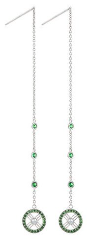 Серьги-цепочки Arnow 3377-23-ShPrET-AR21 вес 2.8 г серебро, цаворит купить,NaN