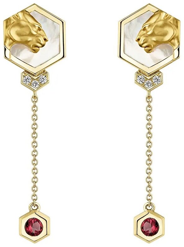 Серьги-цепочки Carrera y Carrera 0020.1 вес 9.79 г золото, бриллиант, перламутр купить,NaN