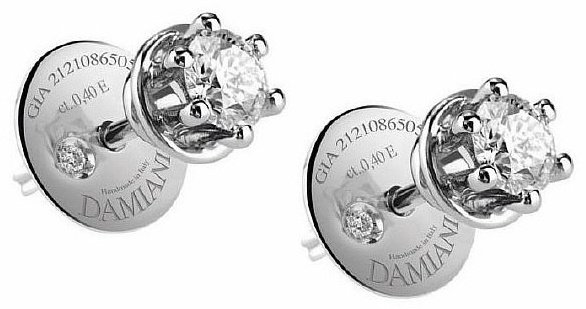 Серьги Damiani 81087408 вес 3.1 г золото, бриллиант купить,NaN