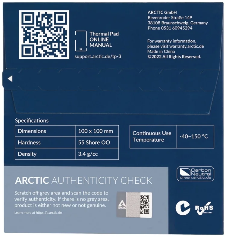 Термопрокладка Arctic TP-3 ACTPD00052A - ForteMarket Термопрокладка Arctic TP-3 ACTPD00052A купить,0