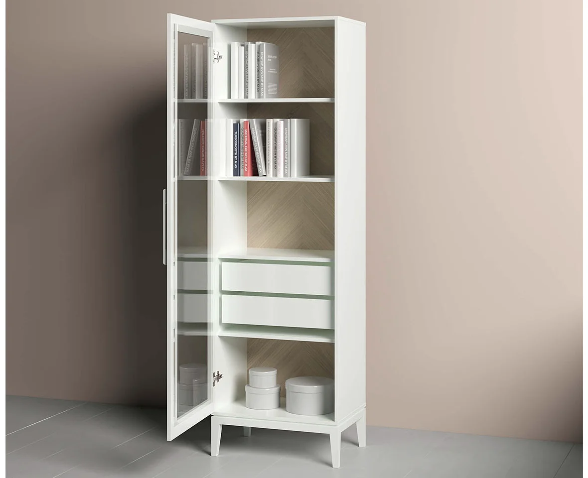 Витрина Ellipsefurniture Fjord L 62х42х202см белый
