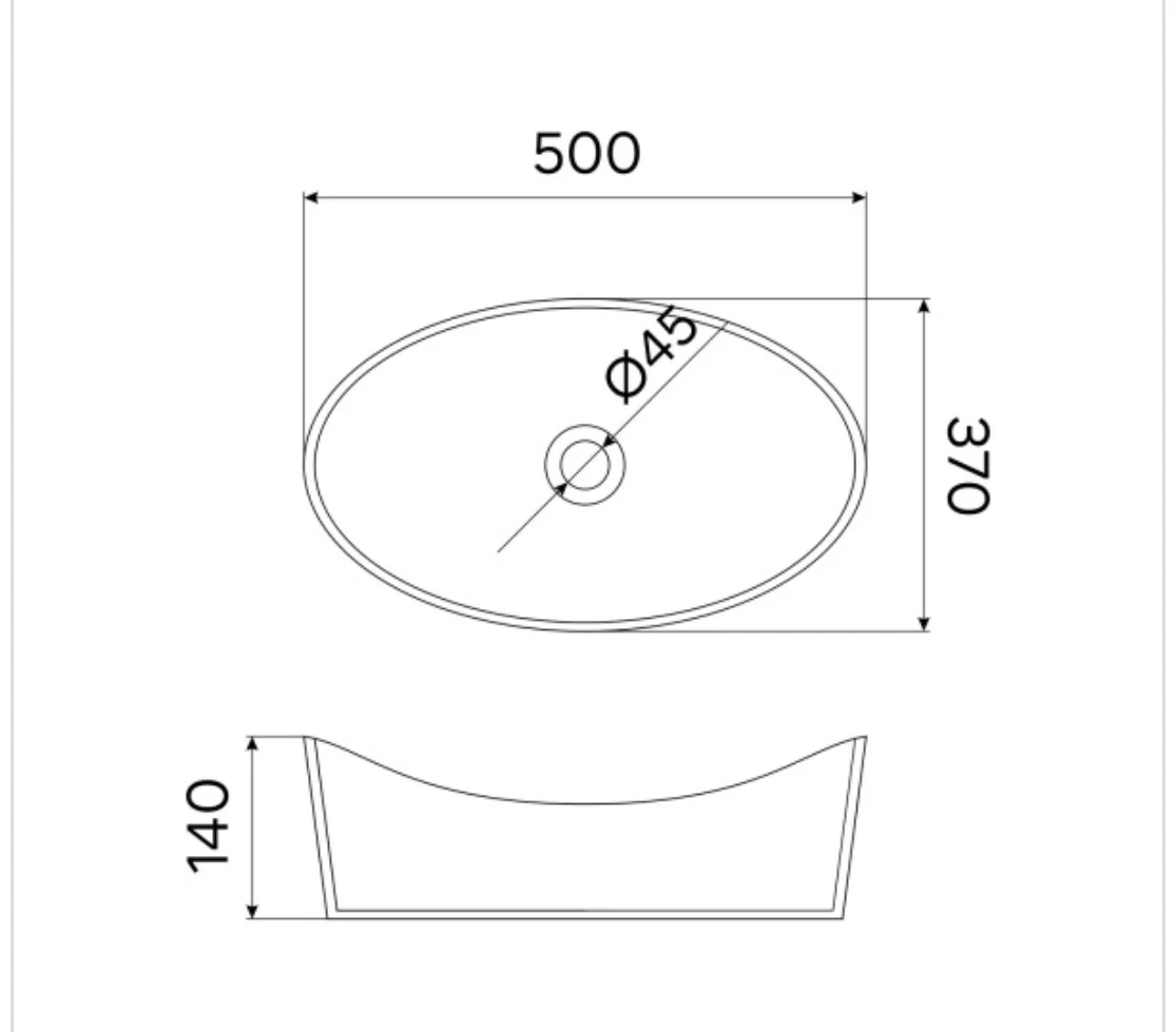 Раковина Comforty CF22401 37х14х50см прозрачный
