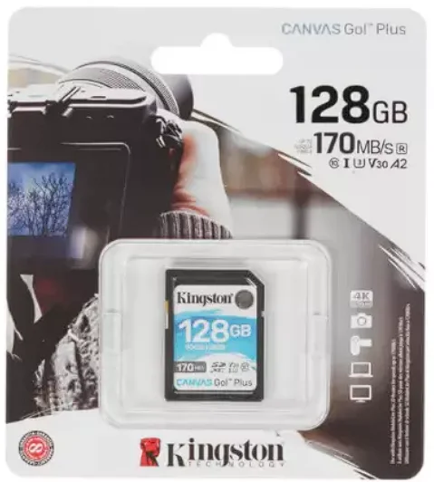 Карта памяти SD 128GB Class 10 U3 Kingston SDG3/128GB купить,0