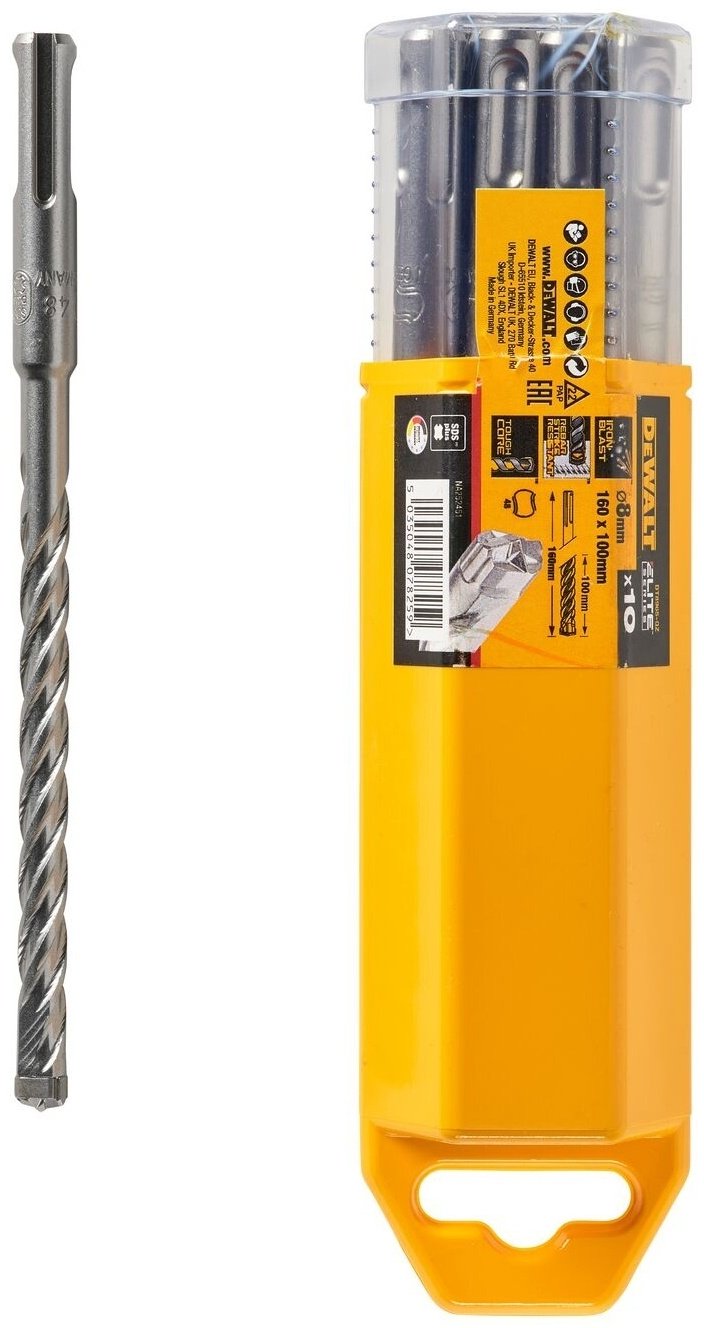 DeWALT бур DT8965 (SDS-plus, 8х100х160 мм) 10 шт