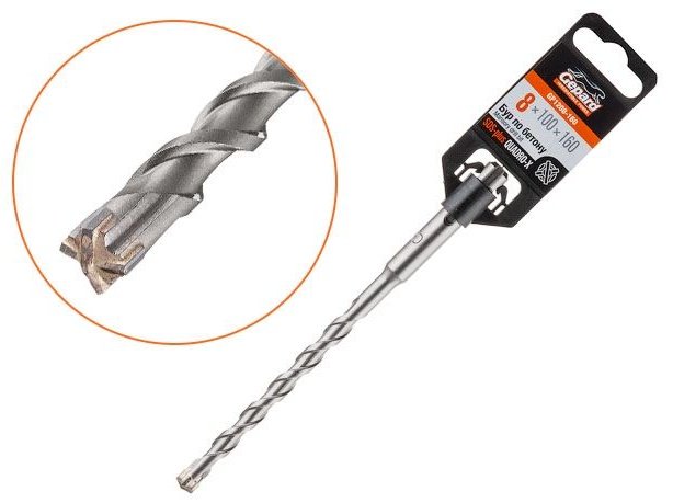 Gepard бур Quadro-x (GP1208-160) (SDS-plus, 8х100х160 мм) 1 шт