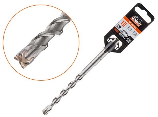 Gepard бур Quadro-x (GP1210-160) (SDS-plus, 10х100х160 мм) 1 шт