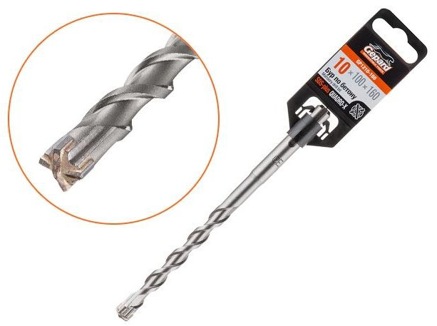 Gepard бур Quadro-x (GP1210-160) (SDS-plus, 10х100х160 мм) 1 шт