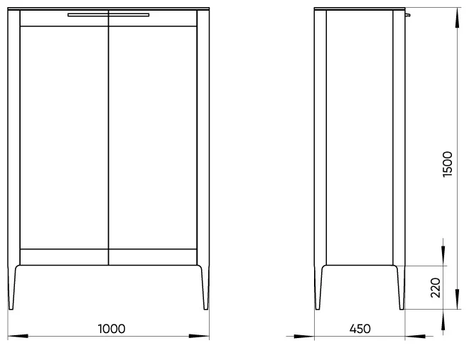 Витрина Ellipsefurniture Type 100х45х150см серо-бежевый