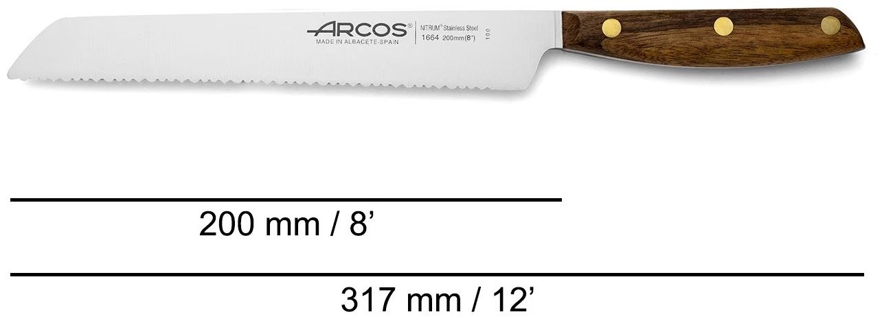 ARCOS для хлеба Nordika 166400, лезвие: нержавеющая сталь 1 шт купить,0