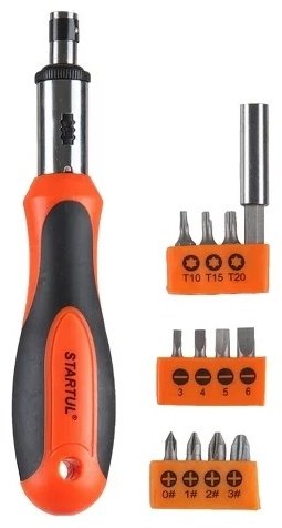 Startul отвертка с насадками реверсивная ST3049-12 набор из 13