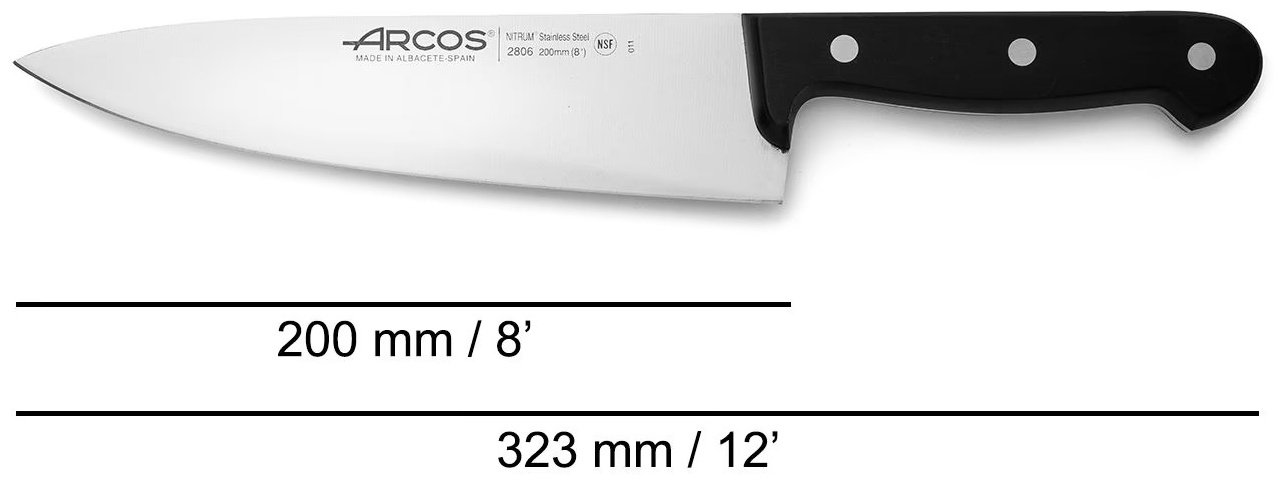 ARCOS поварской Universal Kitchen 280604, лезвие: нержавеющая сталь 1 шт - ForteMarket ARCOS поварской Universal Kitchen 280604, лезвие: нержавеющая сталь 1 шт купить,0
