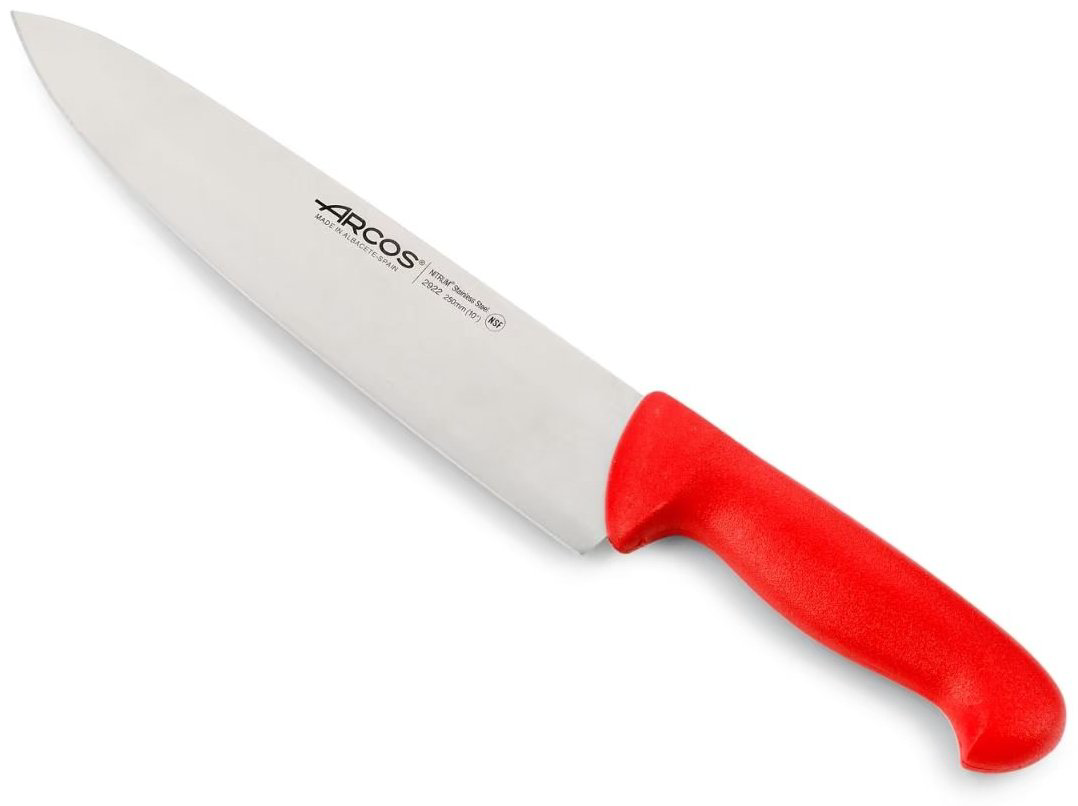 Нож шеф Arcos 2900 292222 250мм красный купить,NaN