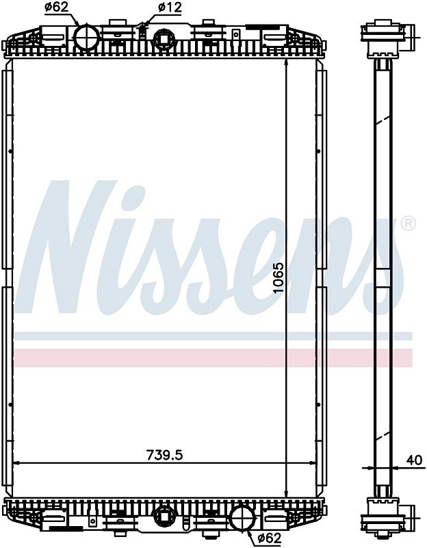 Nissens радиатор основной 614170 купить,NaN