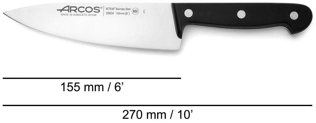 ARCOS шеф-нож Universal Kitchen 280404, лезвие: нержавеющая сталь 1 шт купить,NaN