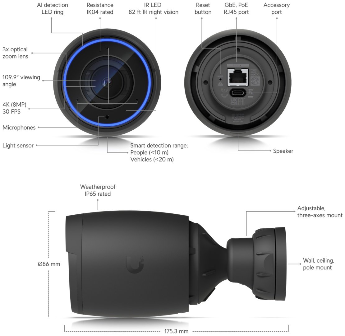 Ubiquiti камера видеонаблюдения UVC-AI-PRO, 8 расширение 3840x2160 - ForteMarket Ubiquiti камера видеонаблюдения UVC-AI-PRO, 8 расширение 3840x2160 купить,0