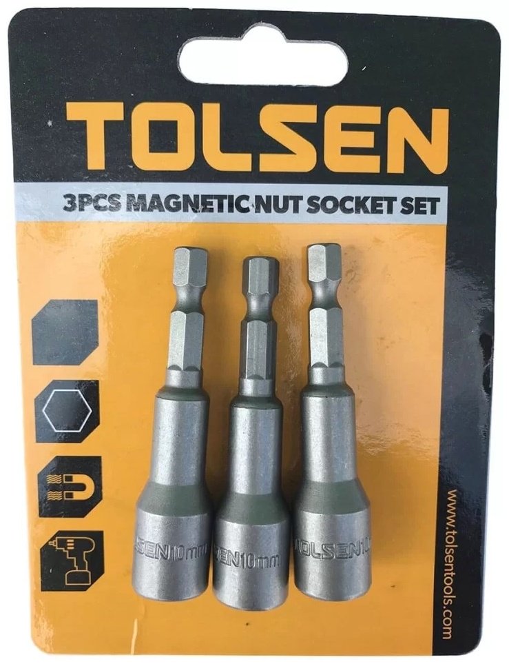 TOLSEN набор торцевых головок 1/4 77847 3 шт