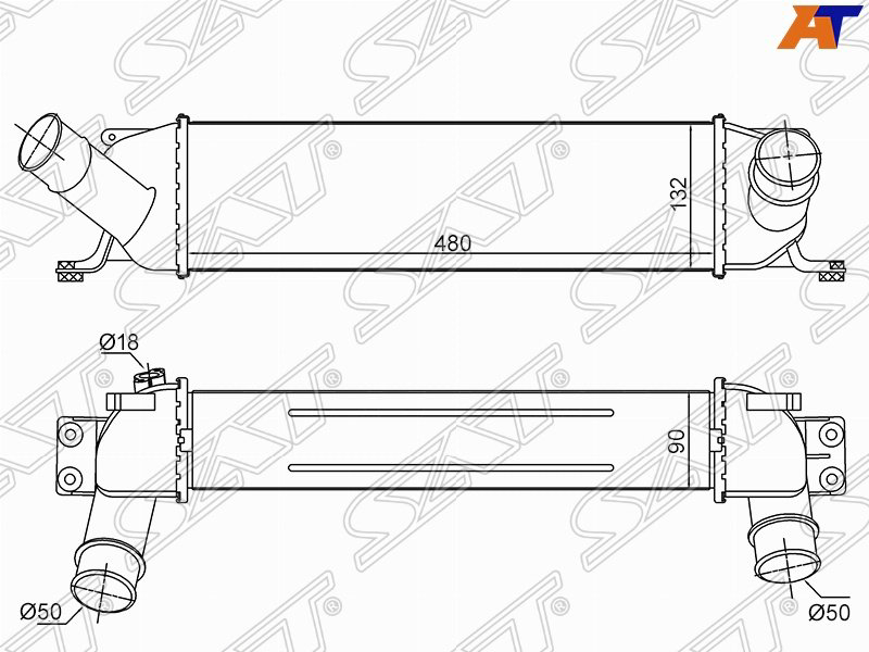 SAT радиатор интеркулера ST-28190-4A481 купить,NaN