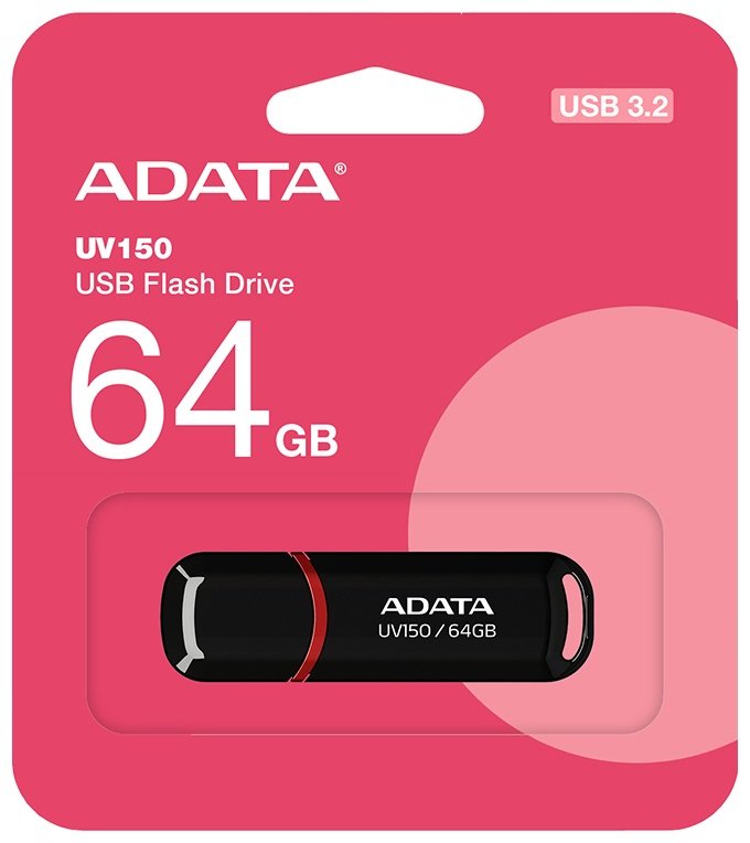 USB Flash карта ADATA AUV150-64G-RBK 64 Гб купить,0