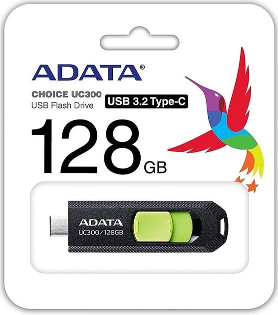 USB Flash карта ADATA ACHO-UC300-128G-RBK/GN 128 Гб купить,0