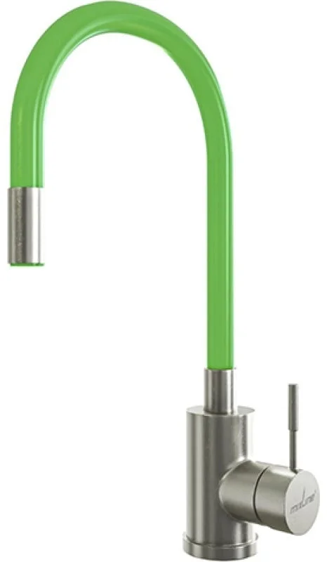 Смеситель Mixline 35k гибкий силиконовый излив зеленый
