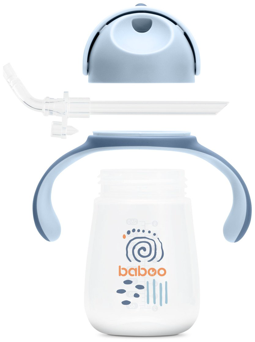 Поильник с трубочкой Baboo Blue Haze 8-027, 260 мл, пластик/силикон купить,NaN