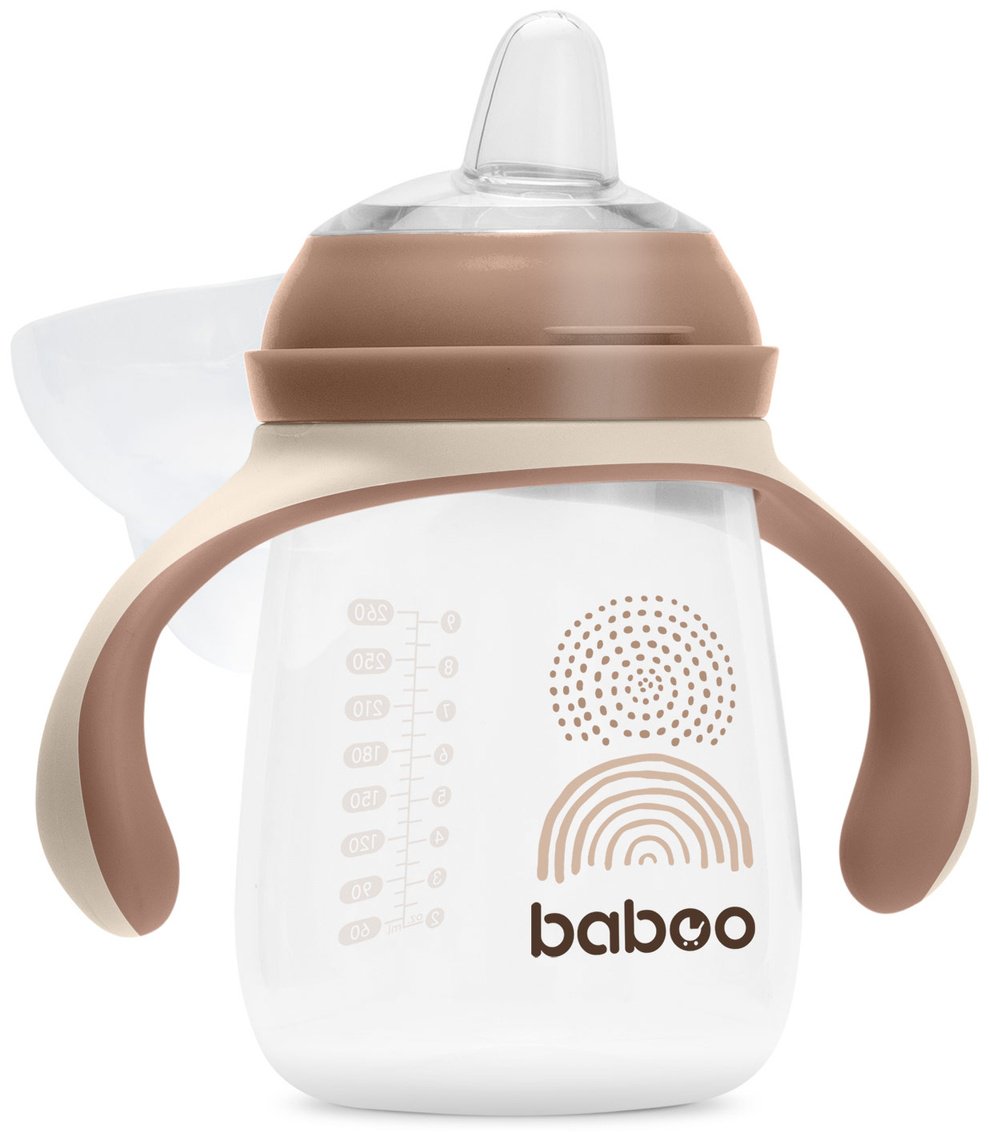 Поильник-непроливайка Baboo Au Naturale 8-023, 260 мл, пластик/силикон