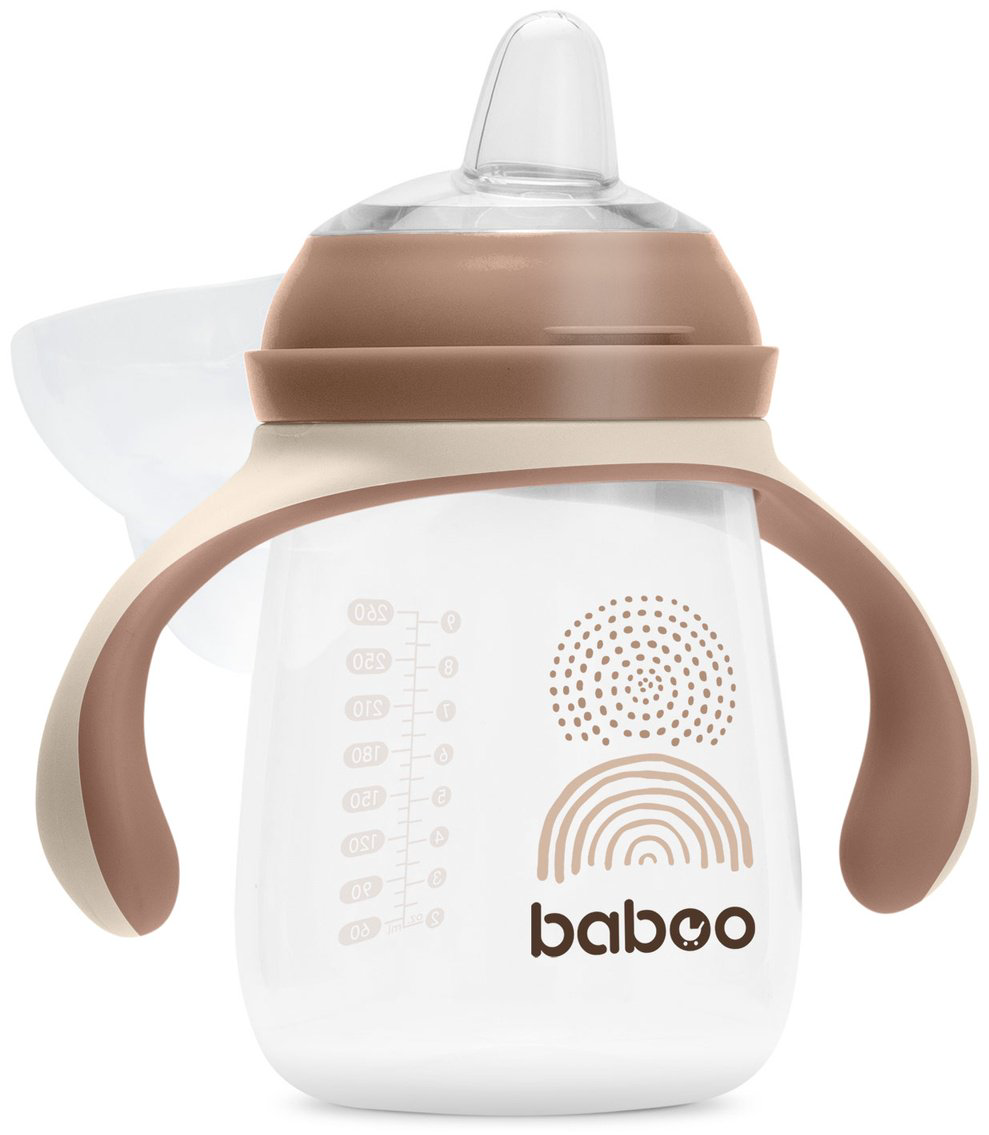 Поильник-непроливайка Baboo Au Naturale 8-023, 260 мл, пластик/силикон