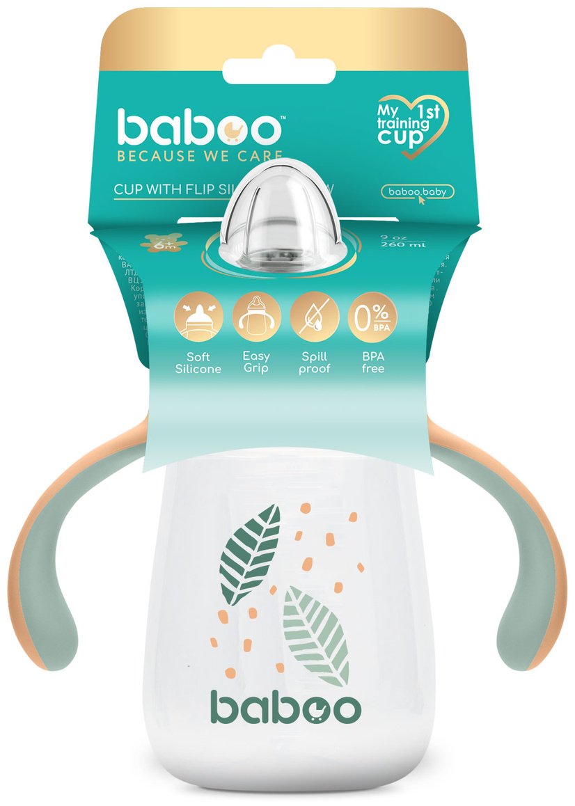 Поильник-непроливайка Baboo Peachy Keen 8-024, 260 мл, пластик/силикон купить,0