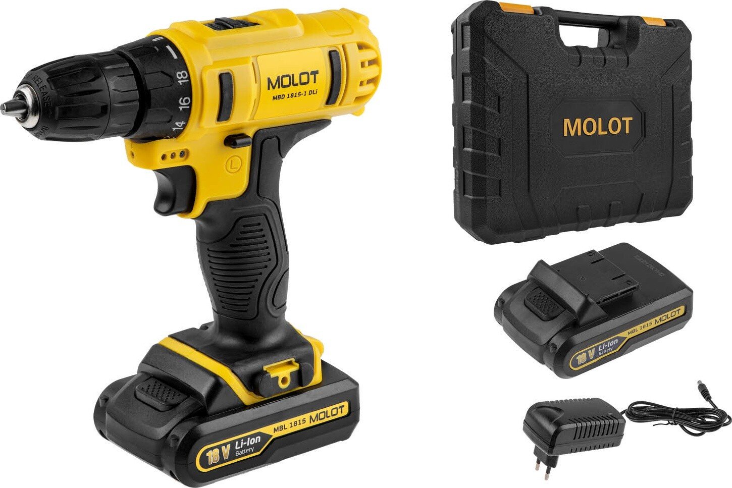 MOLOT дрель-шуруповерт MBD 1815-1 DLi 0329136 18 В