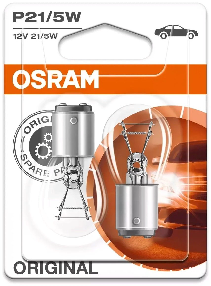 Osram 7528-02B накаливания P21/5W, 2 шт купить,NaN