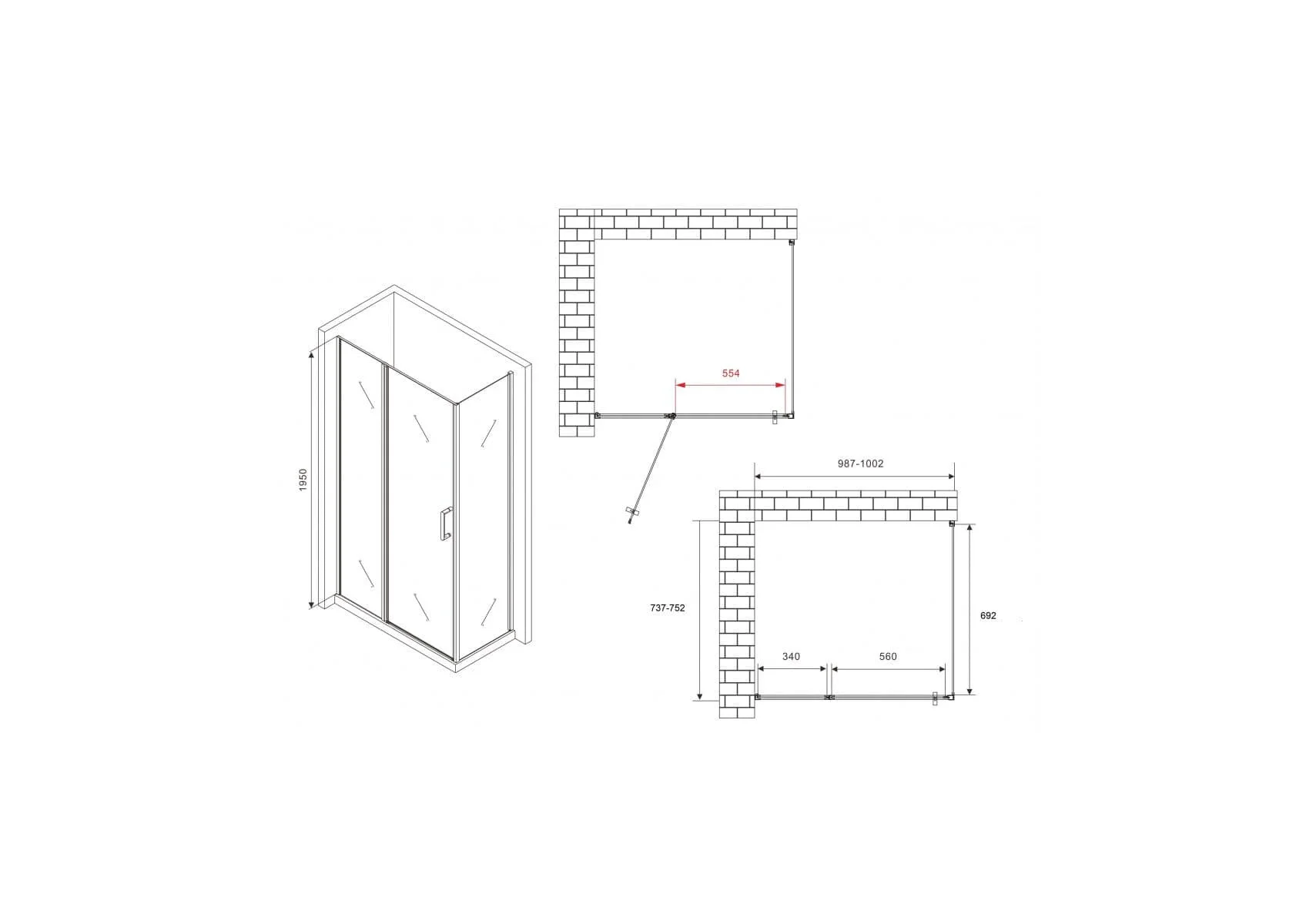 Душевой уголок Abber Sonnenstrand 100x75x195см AG04100BS-S75B купить,440900