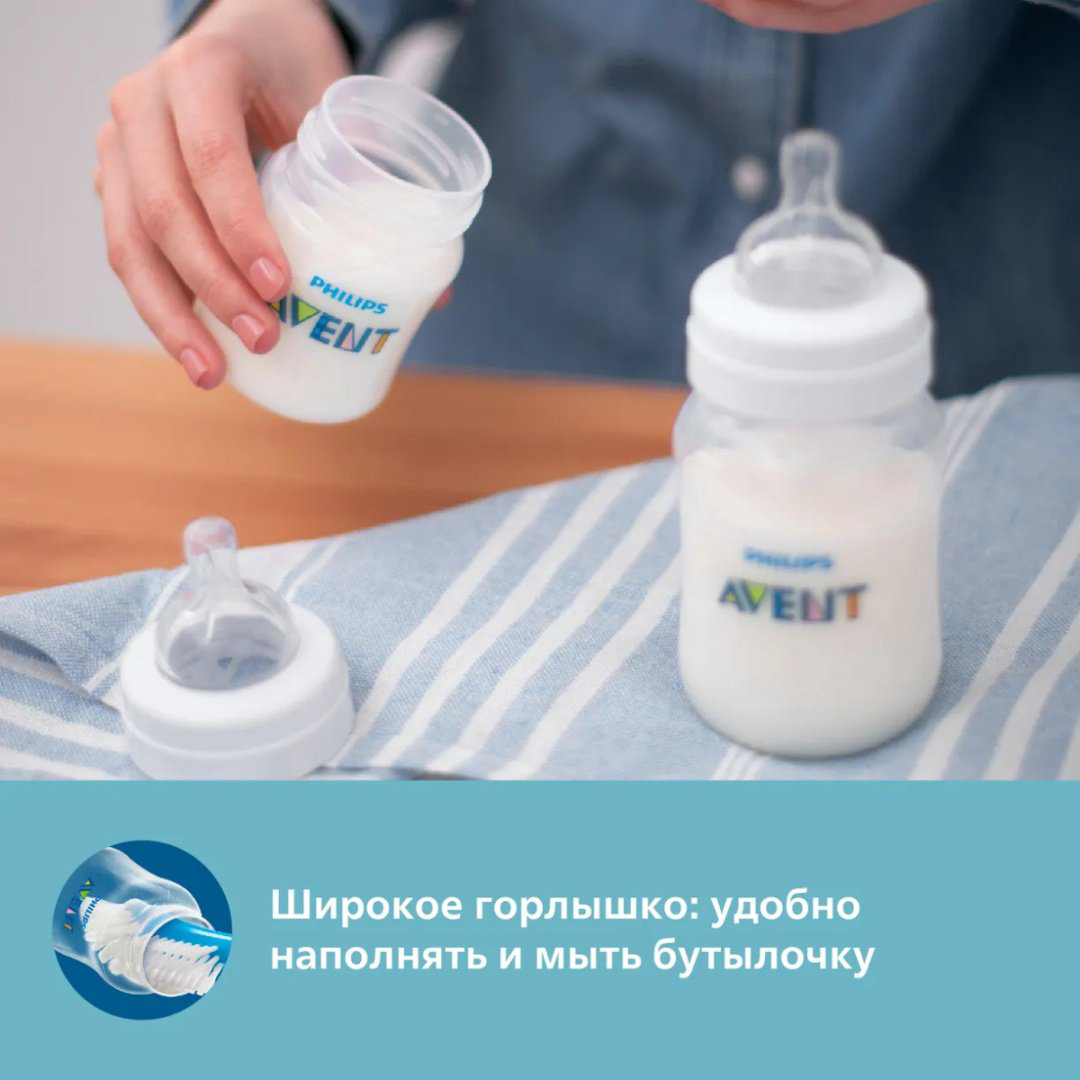 Бутылочка Philips Avent SCY100/01 125 мл прозрачный купить,NaN