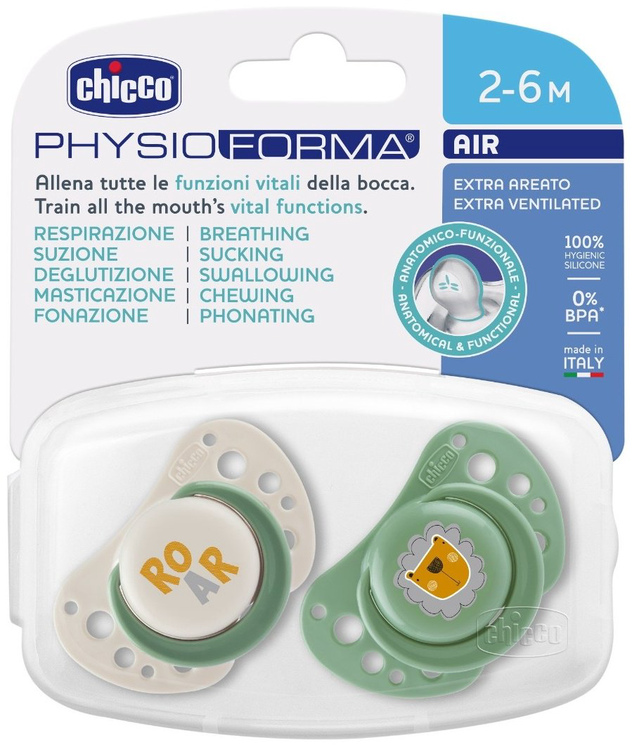Набор пустышек Chicco 00075031310000, 2 шт, зеленый купить,NaN