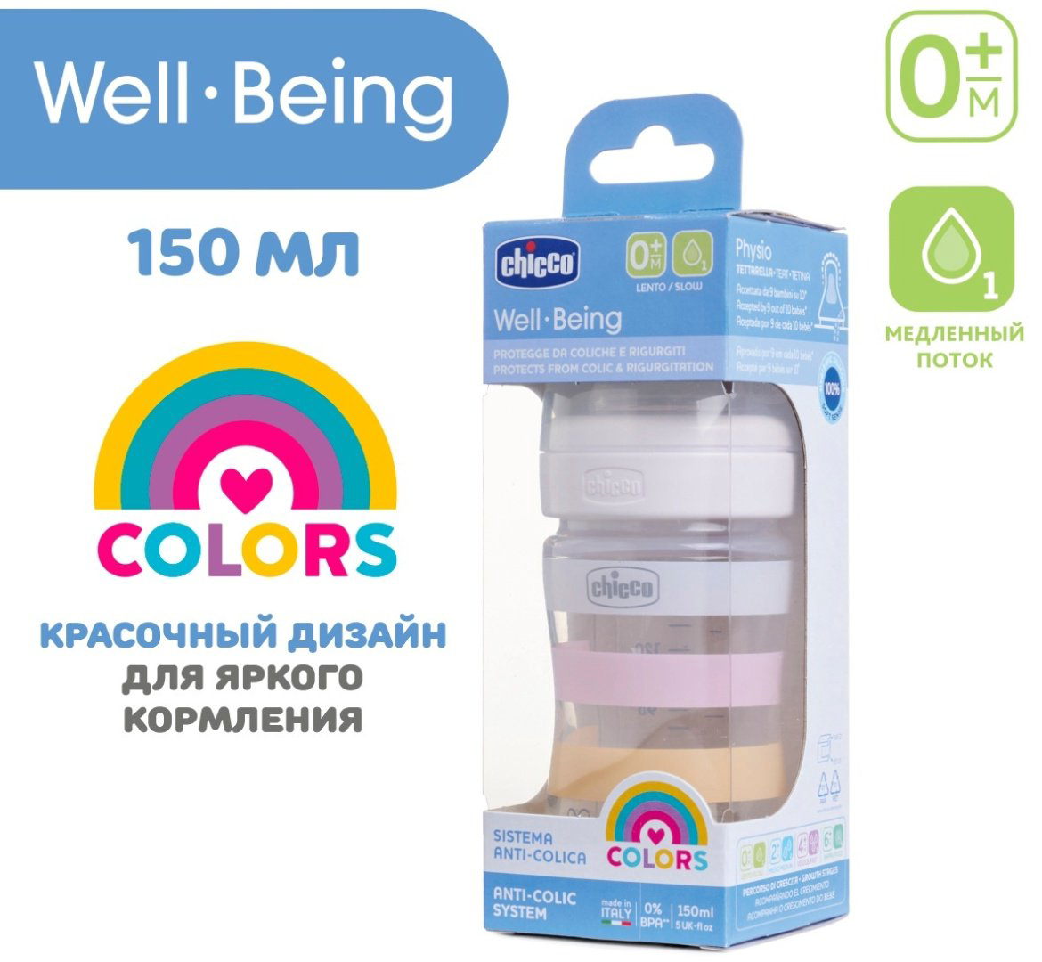 Бутылочка Chicco 00028611110000 150 мл прозрачный купить,NaN